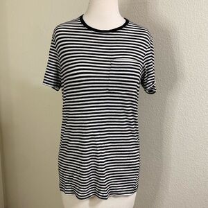 ATM Cotton‎ Blend stripe crew neck top